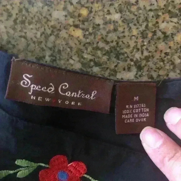 VTG Speed Control New York Black Embroidered Dress Women M - Picture 9 of 12